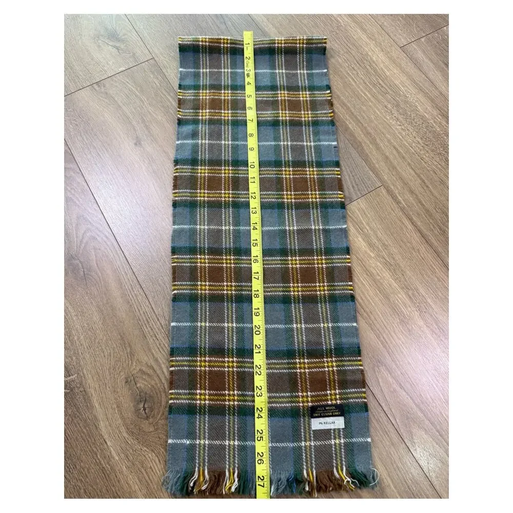 McKellar Tartan 100% Wool Scarf Plaid Fringe Scotland Clan Unisex